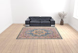 9' x 12' Gray Floral Power Loom Area Rug