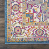 9' x 12' Gray Floral Power Loom Area Rug