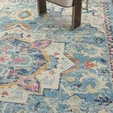 9' x 12' Ivory Floral Power Loom Area Rug