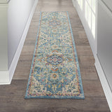 9' x 12' Ivory Floral Power Loom Area Rug