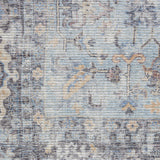 8' Gray Floral Power Loom Distressed Washable Runner Rug