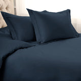 Navy Blue King Cotton Blend 1200 Thread Count Washable Duvet Cover Set