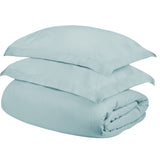 Light Blue King Cotton Blend 400 Thread Count Washable Duvet Cover Set