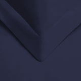 Navy Blue Twin Cotton Blend 400 Thread Count Washable Duvet Cover Set