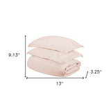 Pink Twin Cotton Blend 400 Thread Count Washable Duvet Cover Set