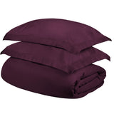 Plum Twin Cotton Blend 400 Thread Count Washable Duvet Cover Set