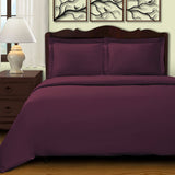 Plum Twin Cotton Blend 400 Thread Count Washable Duvet Cover Set