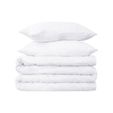 White Twin Cotton Blend 650 Thread Count Washable Duvet Cover Set