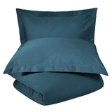 Navy Blue Twin 100% Cotton 300 Thread Count Washable Duvet Cover Set