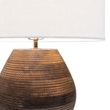 22" Gold and White Glass LED Table Lamp With White Cone Shade