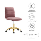 Ripple Armless Performance Velvet Office Chair by Modway