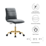 Ripple Armless Performance Velvet Office Chair by Modway