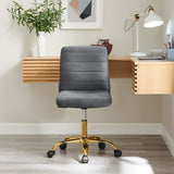 Ripple Armless Performance Velvet Office Chair by Modway