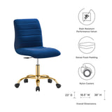 Ripple Armless Performance Velvet Office Chair by Modway