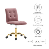 Prim Armless Performance Velvet Office Chair by Modway