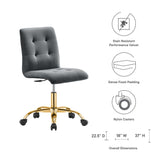 Prim Armless Performance Velvet Office Chair by Modway