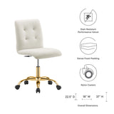 Prim Armless Performance Velvet Office Chair by Modway