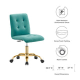 Prim Armless Performance Velvet Office Chair by Modway