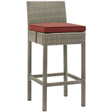 Conduit Outdoor Patio Wicker Rattan Bar Stool by Lefancy