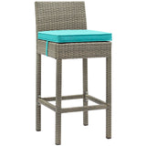 Conduit Outdoor Patio Wicker Rattan Bar Stool by Lefancy