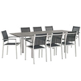 Shore 5 Piece Outdoor Patio Aluminum Dining Set by Lefancy