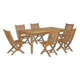 Shore 7 Piece Outdoor Patio Aluminum Dining Set by Lefancy