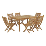 Marina 9 Piece Outdoor Patio Teak Dining Set by Lefancy