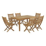 Marina 11 Piece Outdoor Patio Teak Dining Set by Lefancy