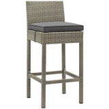 Conduit Outdoor Patio Wicker Rattan Bar Stool Set of 4 by Lefancy