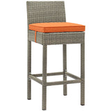 Conduit Outdoor Patio Wicker Rattan Bar Stool Set of 4 by Lefancy