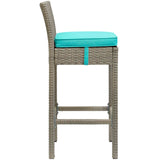 Conduit Outdoor Patio Wicker Rattan Bar Stool Set of 4 by Lefancy