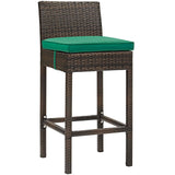 Conduit Outdoor Patio Wicker Rattan Bar Stool Set of 4 by Lefancy