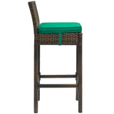 Conduit Outdoor Patio Wicker Rattan Bar Stool Set of 4 by Lefancy