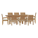 Conduit 7 Piece Outdoor Patio Wicker Rattan Dining Set by Lefancy