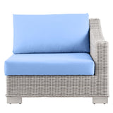 Conway Outdoor Patio Wicker Rattan Left-Arm Chair by Lefancy