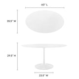 Lippa 60" Oval Wood Top Dining Table by Lefancy