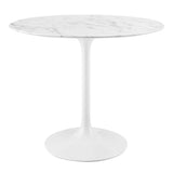 Lippa 36" Round Artificial Marble Dining Table by Lefancy