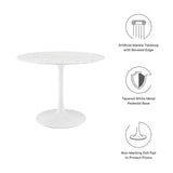 Lippa 40" Round Artificial Marble Dining Table by Lefancy