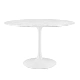 Lippa 48" Round Artificial Marble Dining Table by Lefancy