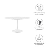 Lippa 48" Round Artificial Marble Dining Table by Lefancy