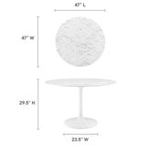 Lippa 48" Round Artificial Marble Dining Table by Lefancy