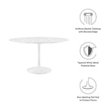 Lippa 54" Round Artificial Marble Dining Table by Lefancy