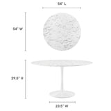 Lippa 54" Round Artificial Marble Dining Table by Lefancy