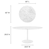 Lippa 60" Round Artificial Marble Dining Table by Lefancy