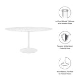 Lippa 60" Round Artificial Marble Dining Table by Lefancy