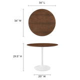 Lippa 36" Round Walnut Dining Table by Lefancy