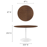 Lippa 48" Round Walnut Dining Table by Lefancy