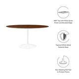 Lippa 60" Oval Wood Grain Dining Table by Lefancy