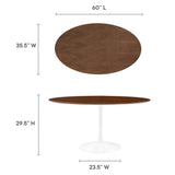 Lippa 60" Oval Wood Grain Dining Table by Lefancy