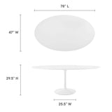 Lippa 78" Oval Wood Top Dining Table by Lefancy